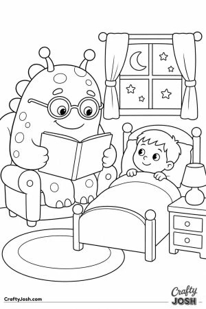 Monster reading a bedtime story