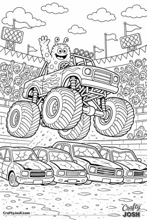 Monster truck with a monster driver