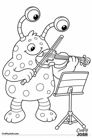 Monster violinist with eyes on stalks