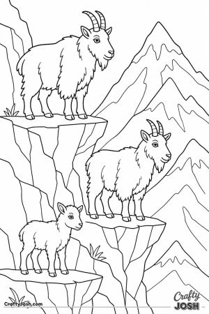 Mountain goats on rocky cliffs