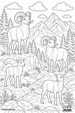 Mountain sheep on a rocky ridge