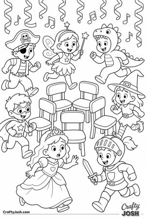 Musical chairs at a costume party