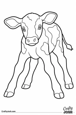 Newborn calf standing on wobbly legs