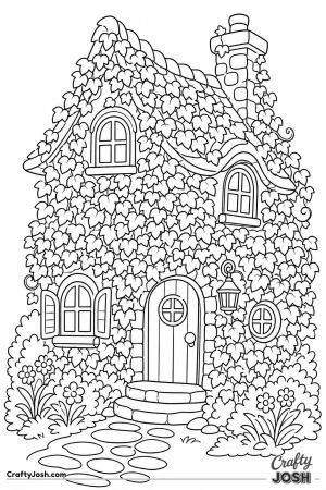 Old house covered in climbing ivy