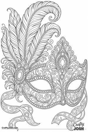 Ornate masquerade mask with feathers and swirls
