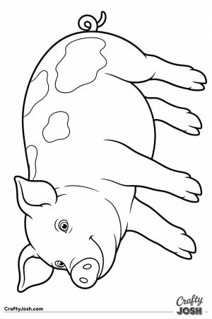 Pig flopped on its side for a belly scratch