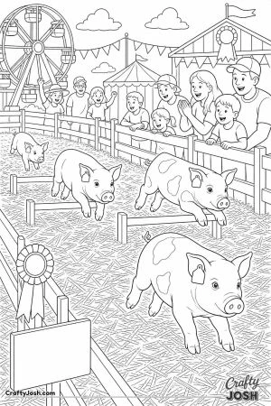 Pig race at a county fair