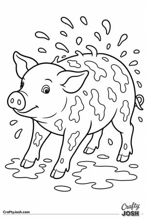 Pig shaking off after a mud bath