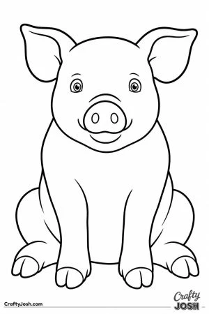 Pig sitting up on its back legs