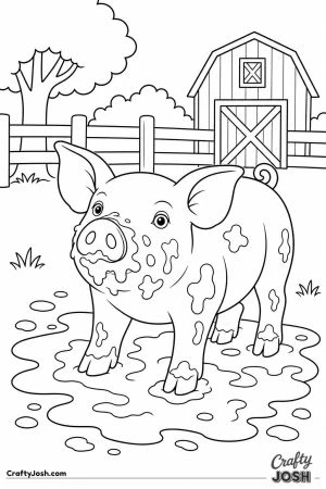 Pig with a muddy snout after digging