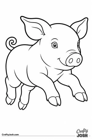Piglet jumping for joy