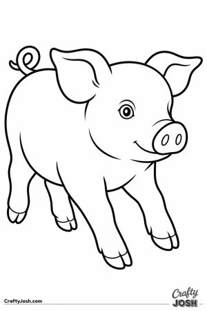 Piglet trotting along happily