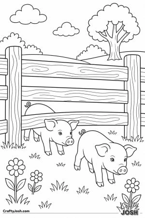 Piglets sneaking under the fence to explore