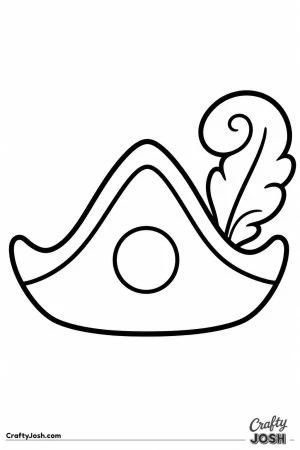 Pirate hat with a big curly feather