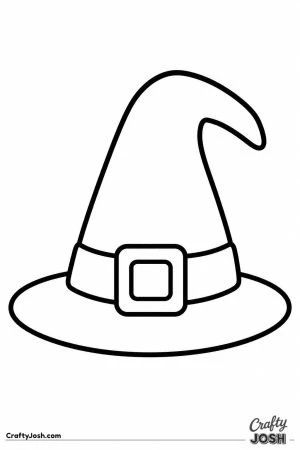 Pointy witch hat with a big buckle