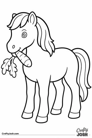 Pony crunching a big carrot