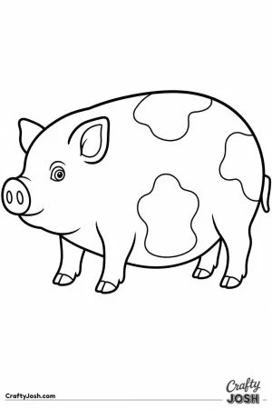 Pot bellied pig with a round tummy