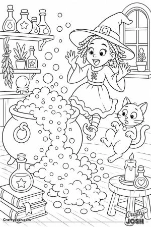 Potion bubbling over the top of a cauldron