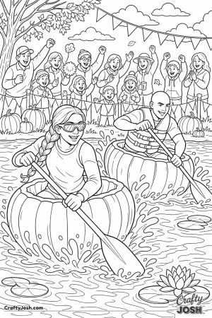 Pumpkin boat regatta paddling giant hollow pumpkins