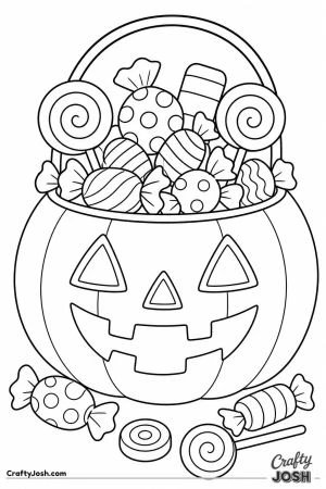 Pumpkin bucket overflowing with wrapped candy