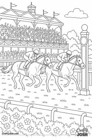 Racehorses galloping towards the finish line