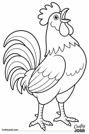 Rooster crowing with its head thrown back