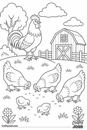 Rooster keeping watch over his hens