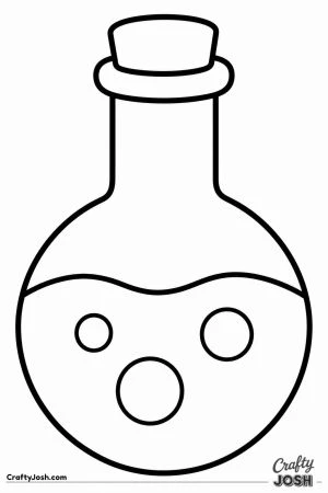 Round potion bottle with a cork