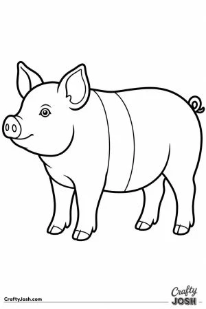 Saddleback pig with a wide band over its shoulders