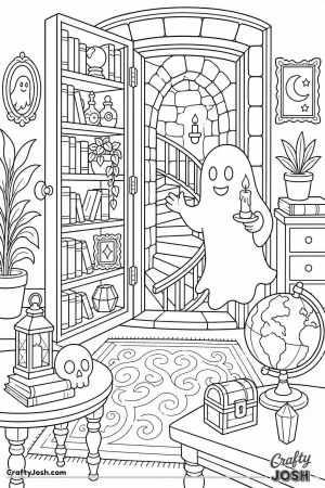 Secret passage behind a bookcase