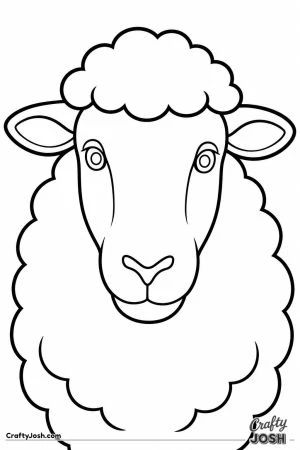 Sheep face with ears sticking out