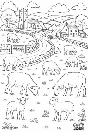 Sheep on a hillside patchwork of fields