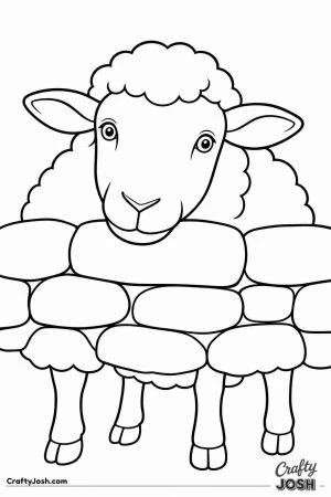 Sheep peeking over a stone wall