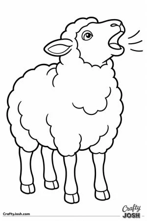 Sheep saying baa with its head up