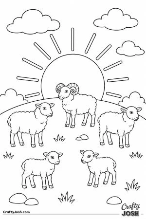 Sheep standing on a hilltop at sunset