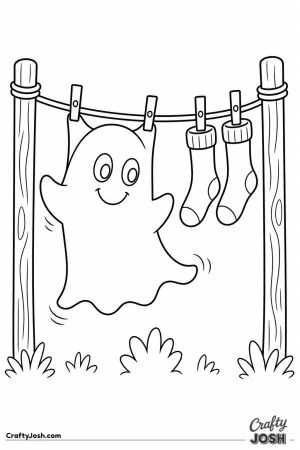 Sheet ghost drying on a washing line