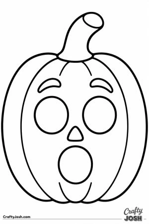 Surprised jack o lantern with round eyes