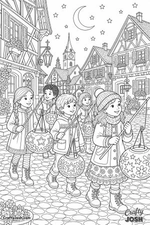 Swiss turnip lantern parade through a village