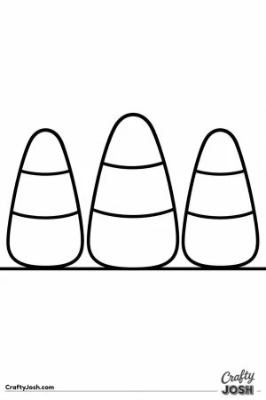 Three pieces of candy corn in a row