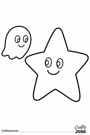 Tiny ghost floating beside a big star
