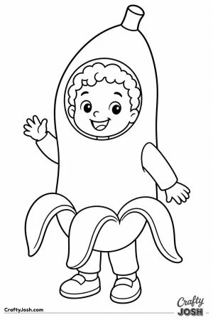 Toddler dressed as a banana