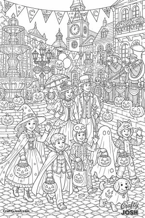 Town square halloween costume parade