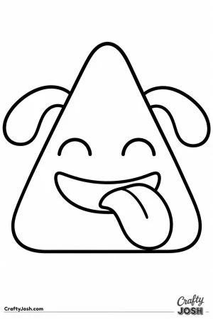 Triangle monster face sticking out its tongue