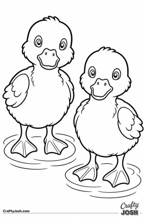 Two ducklings side by side