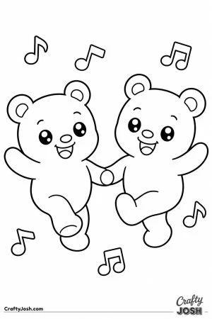 Two gummy bear friends dancing
