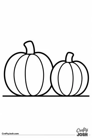 Two little pumpkins sitting side by side