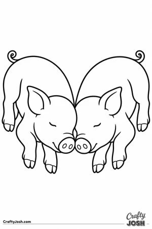 Two piglets snuggled up asleep