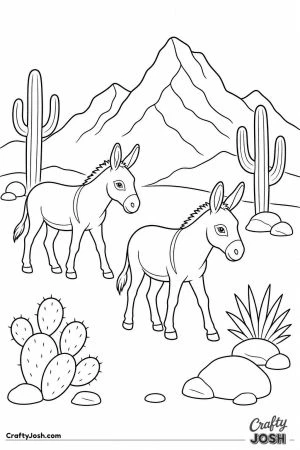 Wild burros in the desert