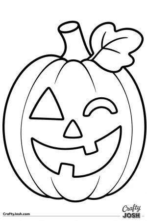 Winking jack o lantern with a cheeky grin