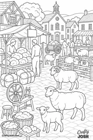 Wool market in an old town